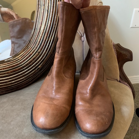 Nine West 7.5 Brown Tan Leather Boots Booties - Picture 4 of 6